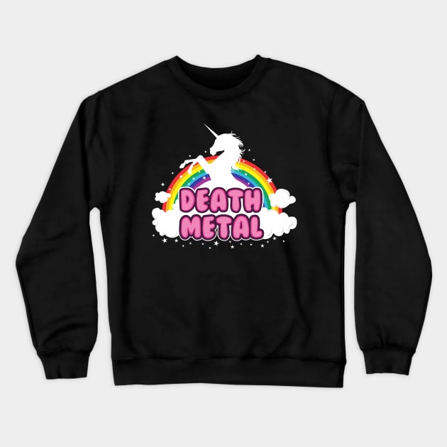 death metal parody funny unicorn Crewneck Sweatshirt by daizzy